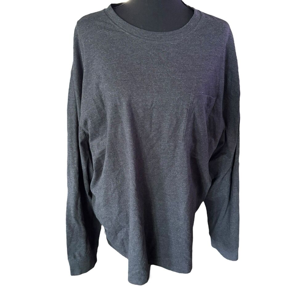 Woolrich Top Men's XXL Gray Long Sleeve Shirt Cotton Pullover